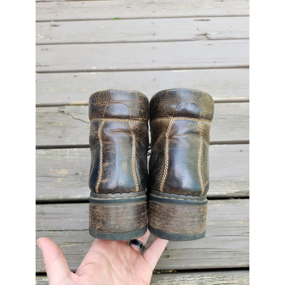 Born Hiking Boots Brown Leather Lace Up Chunky Block Heel Womens Size 11 - Picture 6 of 7